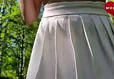 he grabbed that submissive russian milf whore and fucked her ass to mouth outdoors