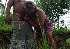 Mature BBW Milf Sucks Cock Deep Outdoors Before Rough Pussy Pounding