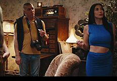 french brunette's huge fake boobs get nipples sucked frozen