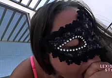 i spot this curvy brazilian beauty with big tits on my balcony and fuck her deepthroat style homemade