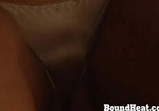 Tied slave soaks in tub as madame punishes her big tits ass