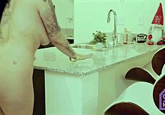 Step Son Slams Huge Cock in Step Mom Tits!