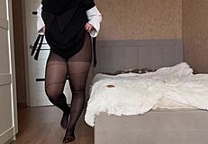 arab stepmom's pantyhose legs console horny stepson hard!