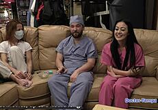 dr tampa performs fetish procedure on pierced blaire celeste's shaved pussy backstage