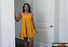 stepmom catches stepson pounding stepdaughter then joins the taboo fun