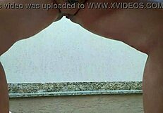 Boss's wife with small waist and tattoos rides my cock moaning wildly outdoor creampie finish