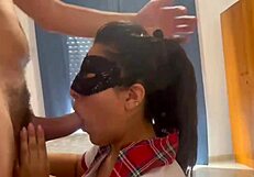 Latina Student Mommy Deepthroat Blowjob Facial Cum Swallow Wet