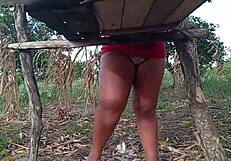 Hot Stepmom Flashes Pussy in Public Park While Cuckold Films Everything!