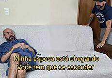 Blindfolded wife tricked into fucking my friend while husband watches submissively