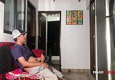 hot milf neighbor deepthroats and rides huge white cock