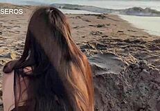 beach slut bends over big ass for stranger's monster cock public doggystyle cumshot