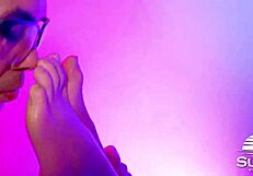 Brazilian masseuse squirts hard from submissive young girl's lingerie massage tension