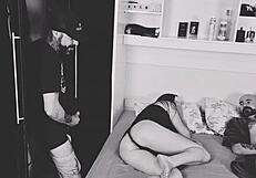 Blindfolded wife tricked into fucking my friend while husband watches submissively