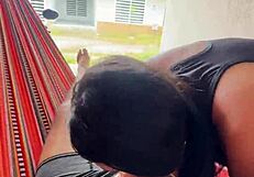 colombiana pulls out boyfriend's cock on street and sucks it hard in public