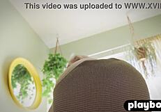 blake blossom big natural tits blonde babe poses strips outdoors sexy playboy style