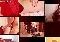 british teen slurps huge bbc with handjob and cum covered tits!