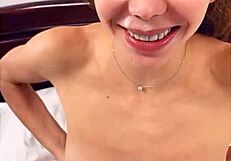 Petite babe wakes to morning dick pounding and facial cum