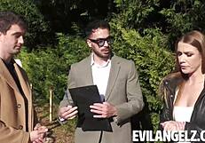 Sealing Deal with ALEXIS CRYSTAL Petite Threesome Blowjob Ride