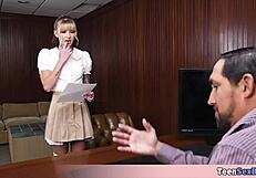 Country chick Katee sucks cock for career in group with petite tits