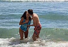 stepmom's saggy tits bounce as she gets rough fucked post-swim!!