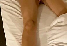 what if hotel wife fingers feet while mutual masturbation builds?