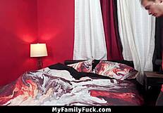 Stepsister catches stepbro jerking and rides his cock cowgirling tight pussy!