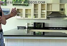 Dude this cute bound blonde indian college teen teased moaning on countertop