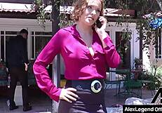 alex legend pounds that big ass in skirt outdoors with deepthroat