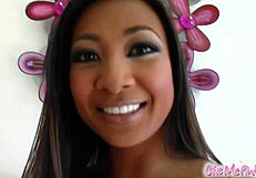 kai wraps her lips tight around the toy sucking hard until orgasm hits