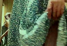 i got caught trying on this cute dress in the store