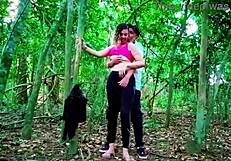 Met a naughty country girl on the street and took her to the woods for fun