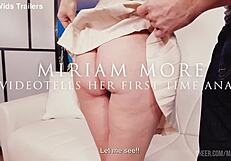 Miriam More's first time anal creampie with gaping ass and pussy riding