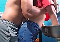 petite mexican milf moans as amateur gets fucked bent over kitchen sink