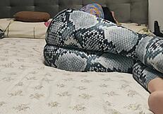 Stepmom Shares Bed with Stepson Fucks Her Huge Juicy Ass Anal Creampie