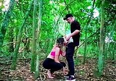 Met a naughty country girl on the street and took her to the woods for fun