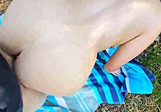 outdoor camper bent over for huge creampie in public forest