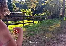 Met a naughty country girl on the street and took her to the woods for fun