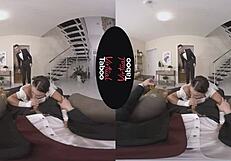 brunette shaves pussy for taboo hardcore handjob blowjob session