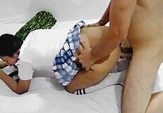 innocent schoolgirl secretly filmed taking hard cock in her tight virgin pussy