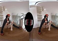 Brunette's shaved ass pussy takes brutal anal on pov!