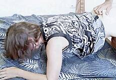 french milf in satin lingerie gets doggystyle fucked, rimmed and blown by hubby