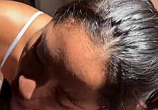 Dreamy Brunette Delivers Unfiltered Blowjob for Amateur Couple