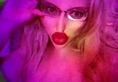 Blonde findom goaldigger sings in glasses and heels