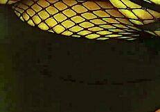 chubby wife turns total whore flashing huge natural tits in fishnet top and bra for horny clients