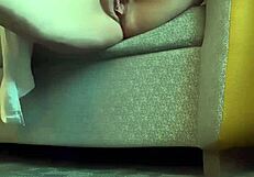 milf spreads legs wide fingering her wet slutty pussy till she squirts