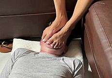 ASIAN Wife Shoves Feet in Husband's Face for Brutal Foot Domination Humiliation!
