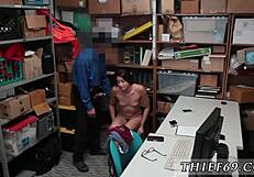 Petite teen police babe in uniform got apprehended for theft suspicion