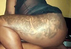 bbw ebony milf takes surprise anal cumshot from big black cock pov