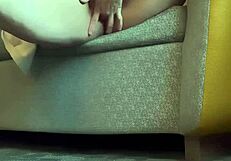 milf spreads legs wide fingering her wet slutty pussy till she squirts