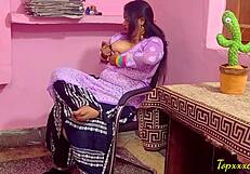 Indian milf endures painful office backroom doggystyle fuck